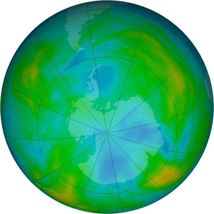 Antarctic ozone map for 14 May 1979